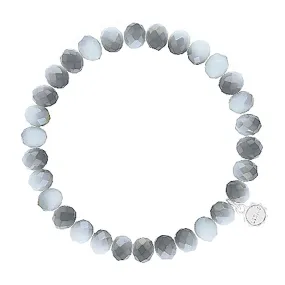 Lizas Clarksville 8mm Crystal Bracelet Gray Mix