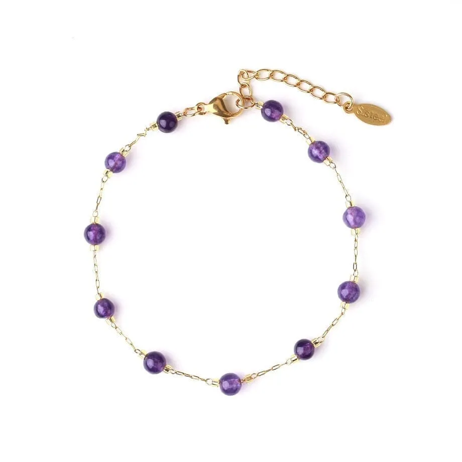 Luxe Femme Stone Crystal Beaded Bracelet