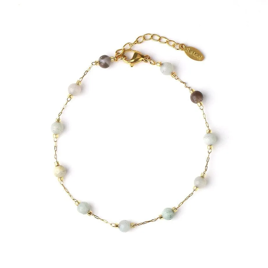 Luxe Femme Stone Crystal Beaded Bracelet