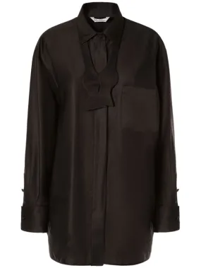 Max Mara   Marea oversized cotton shirt w/ bow tie 