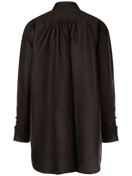 Max Mara   Marea oversized cotton shirt w/ bow tie 