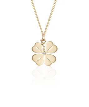 Medium Four Leaf Clover Pendant, Diamond