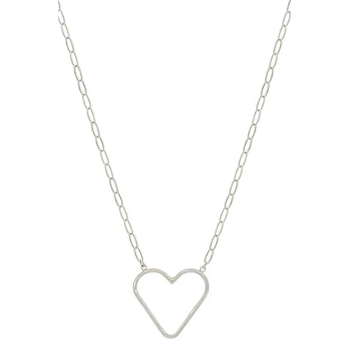 Metal Chain Heart Pendant Necklace