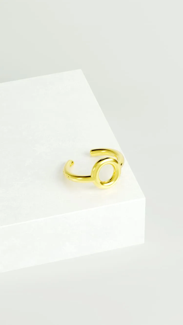 Midi toe ring in gold