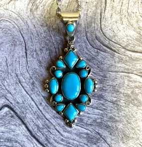 Midwest Sky Sleeping Beauty Turquoise Inlay Pendant