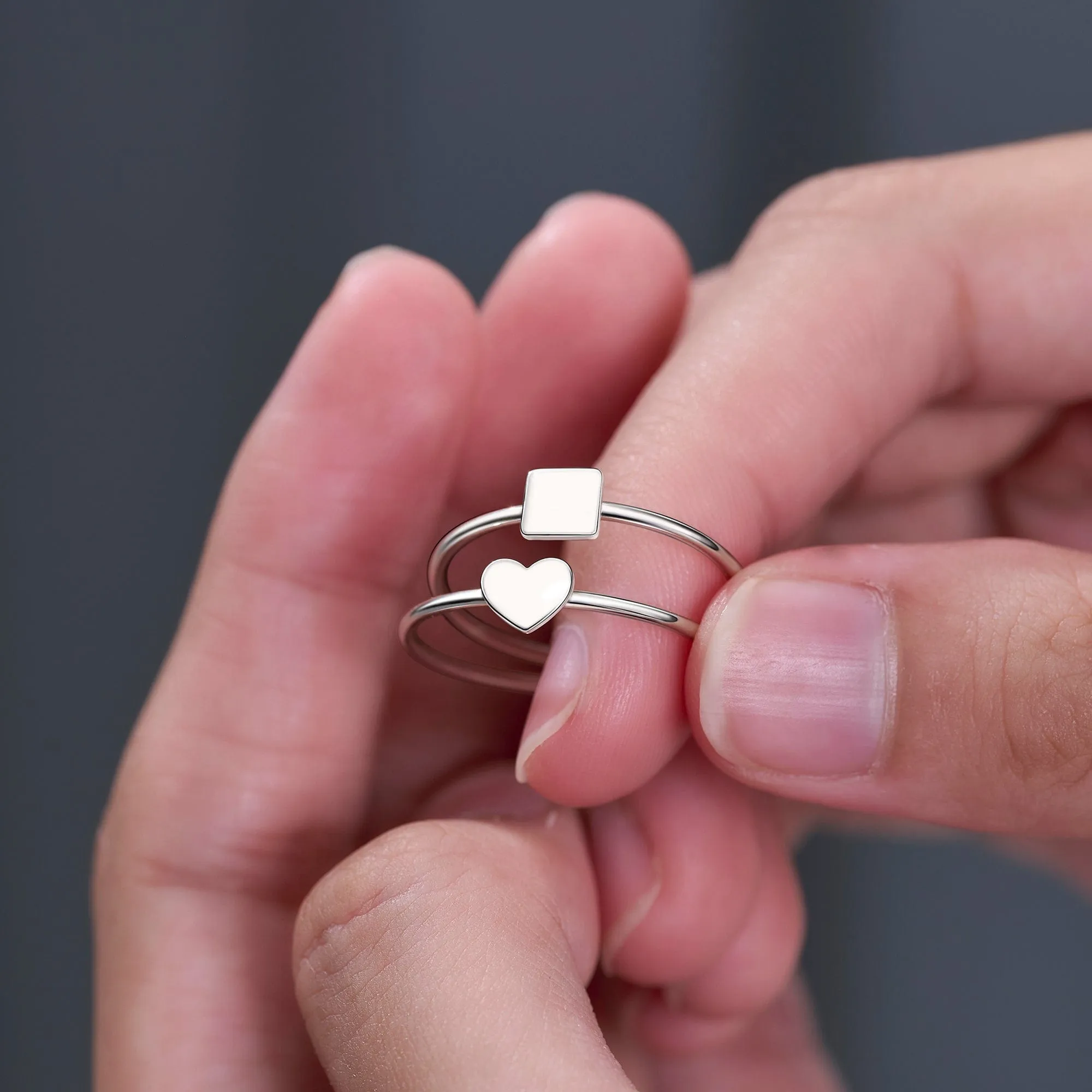 Minimalist Cute Heart Ring Sterling Silver