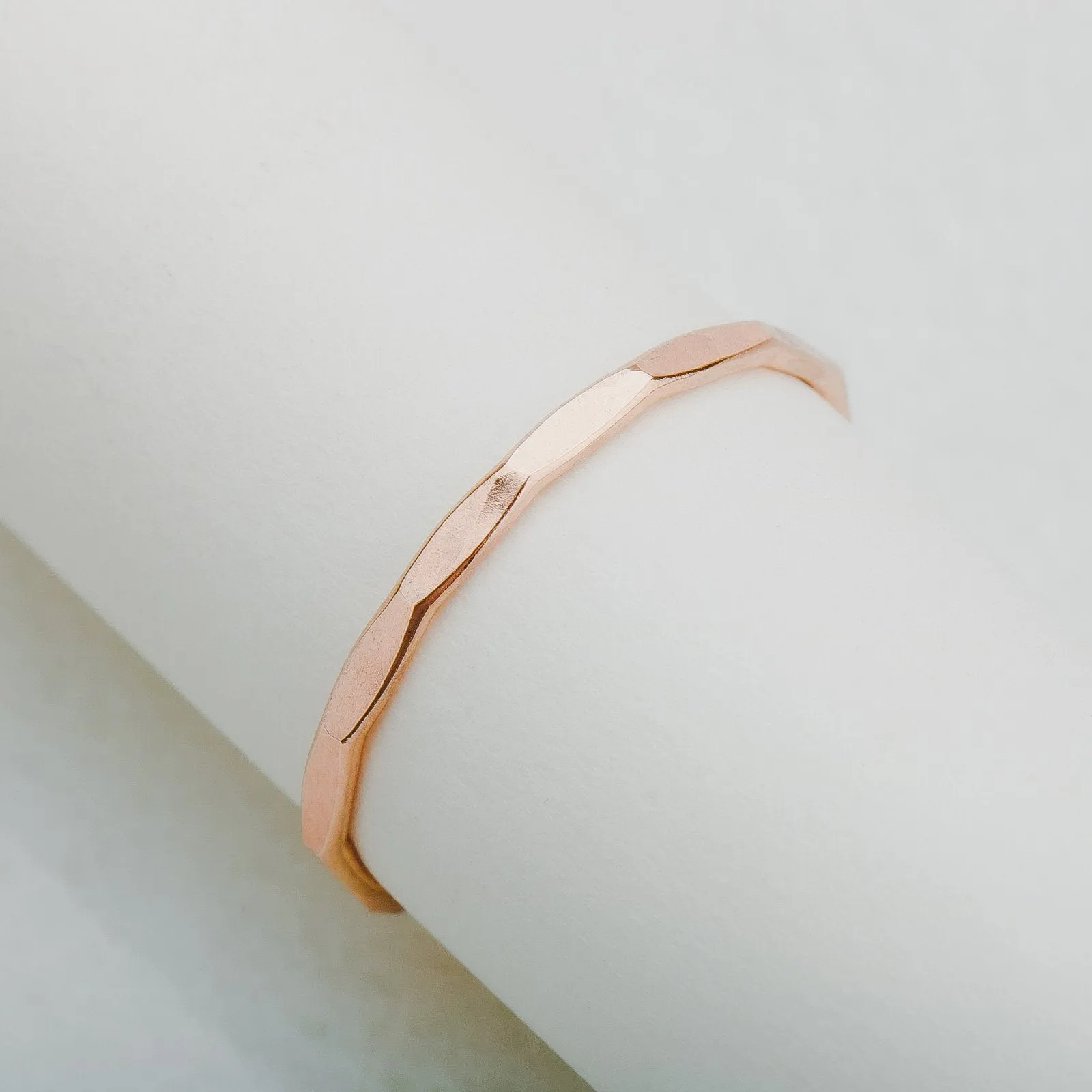 Mirror Hammered Stacking Ring