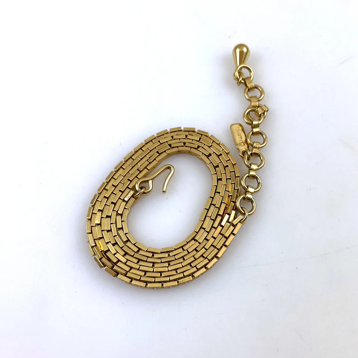 Monet Gold Box Chain Necklace