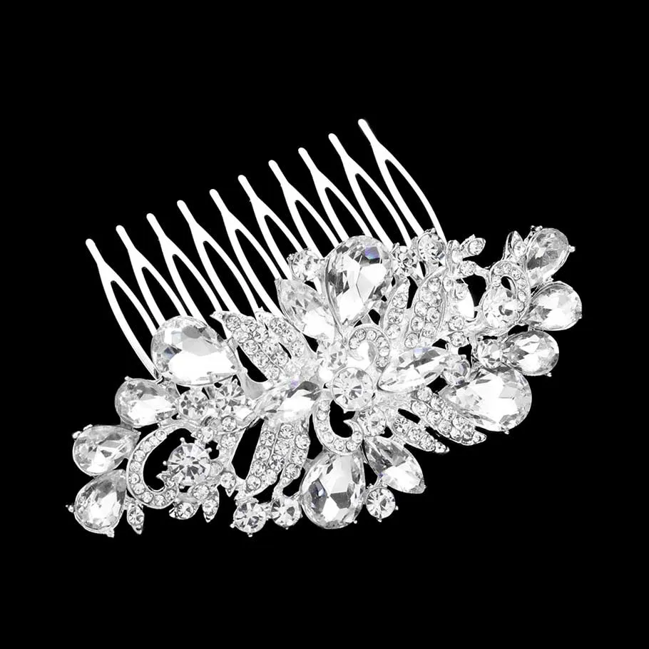 Multi Stone Embellished Hair Comb