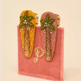 Palm Tree Hair Clips