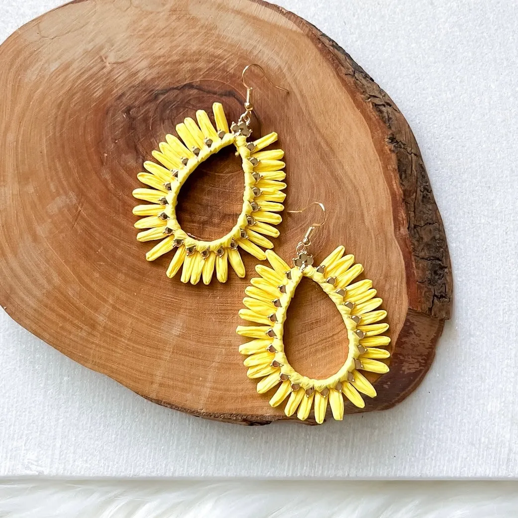 Palmetto Raffia Statement Earrings