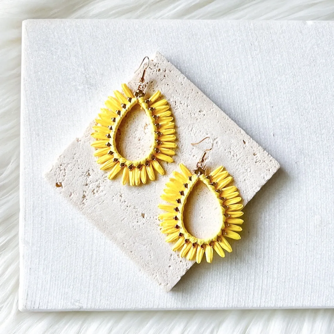 Palmetto Raffia Statement Earrings