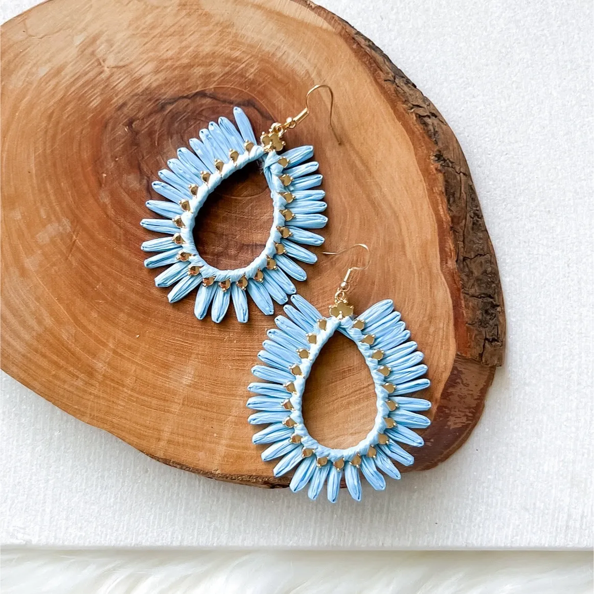 Palmetto Raffia Statement Earrings