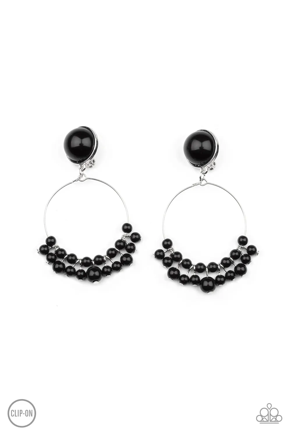 Paparazzi Cabaret Charm - Black Clip-On Earring