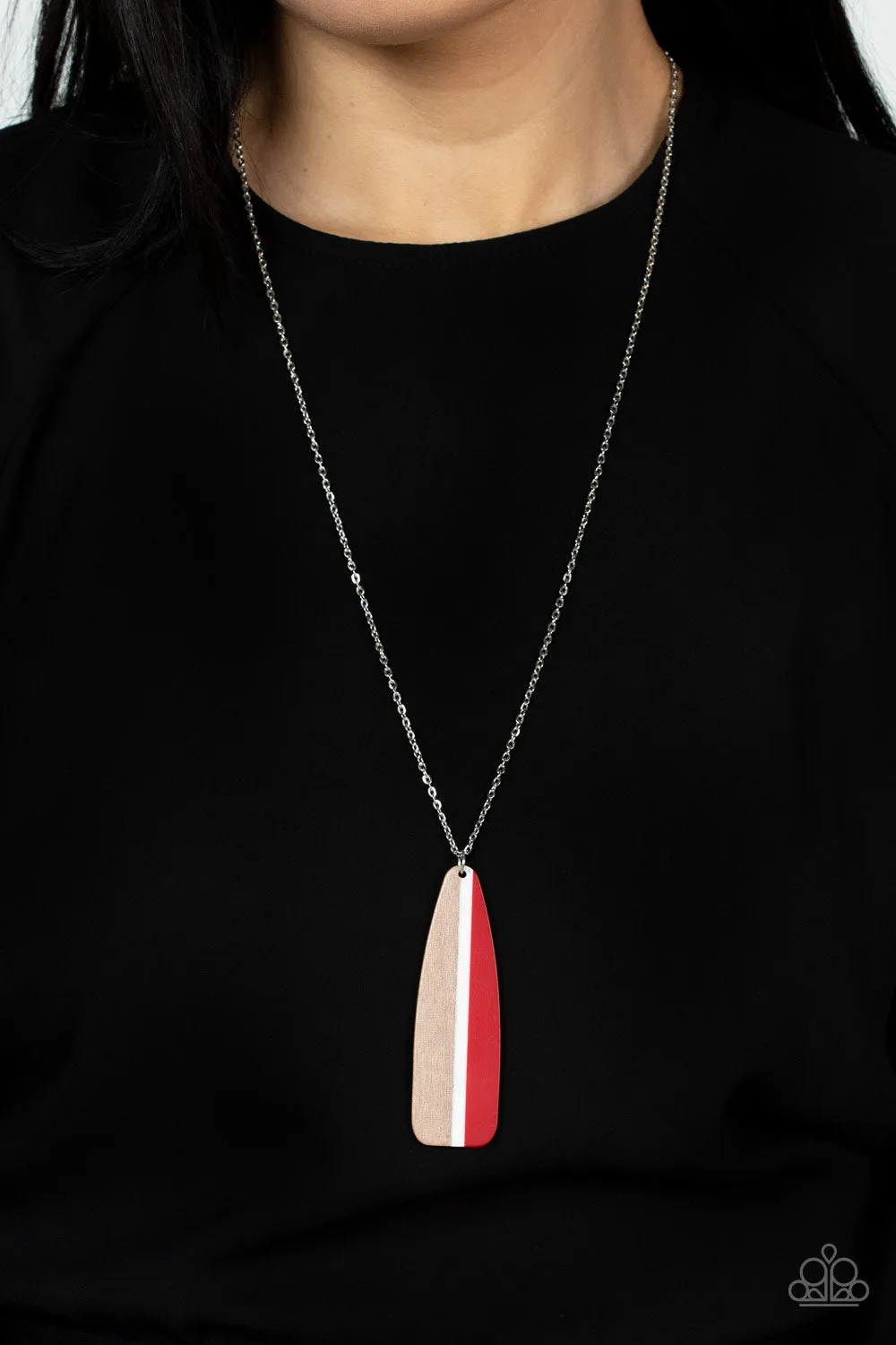 Paparazzi Grab a Paddle - Red Long Paddle Necklace