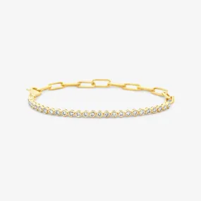 Paper Clip Diamond Large Bezel Bracelet