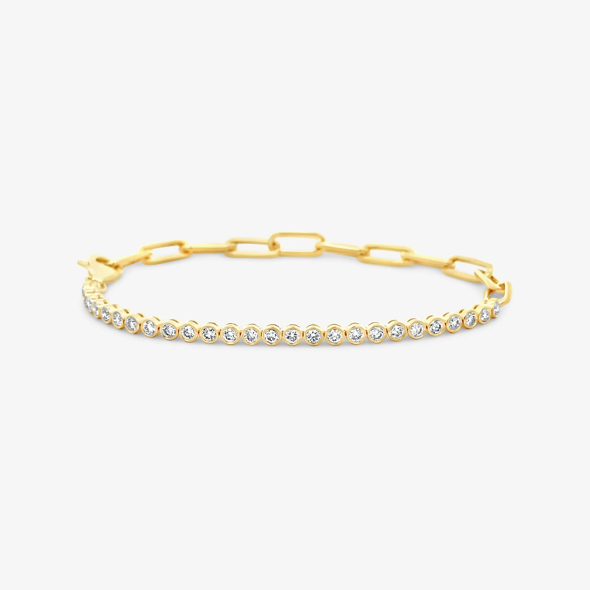 Paper Clip Diamond Large Bezel Bracelet