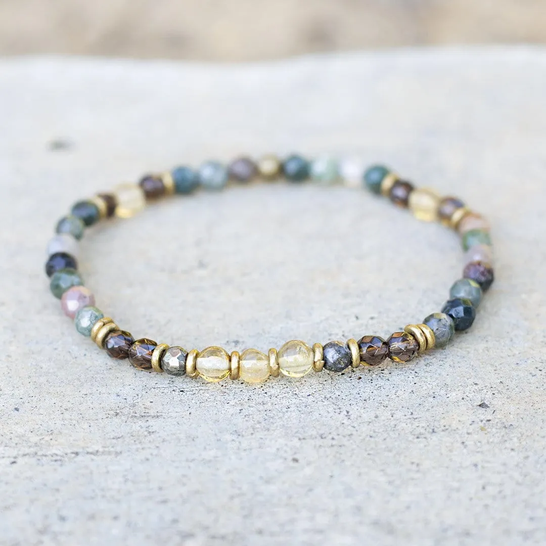 Prosperity and Abundance Citrine and Jasper Delicate Bracelet