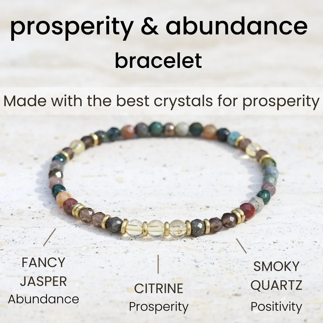 Prosperity and Abundance Citrine and Jasper Delicate Bracelet