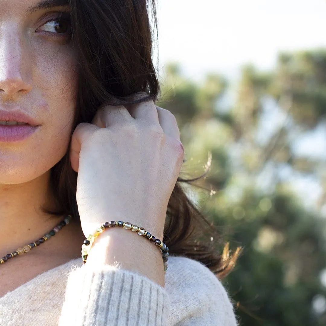 Prosperity and Abundance Citrine and Jasper Delicate Bracelet