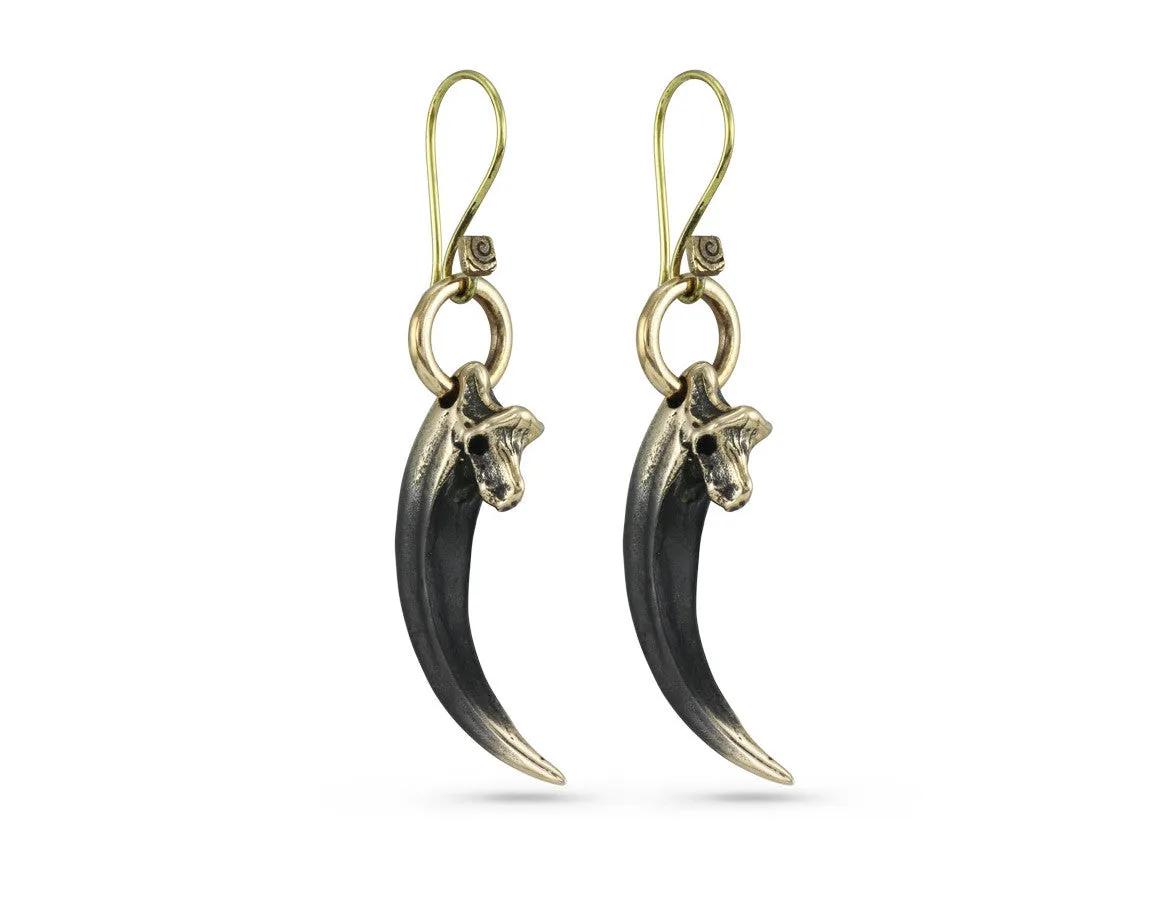 Raven Talon Earrings - Bronze