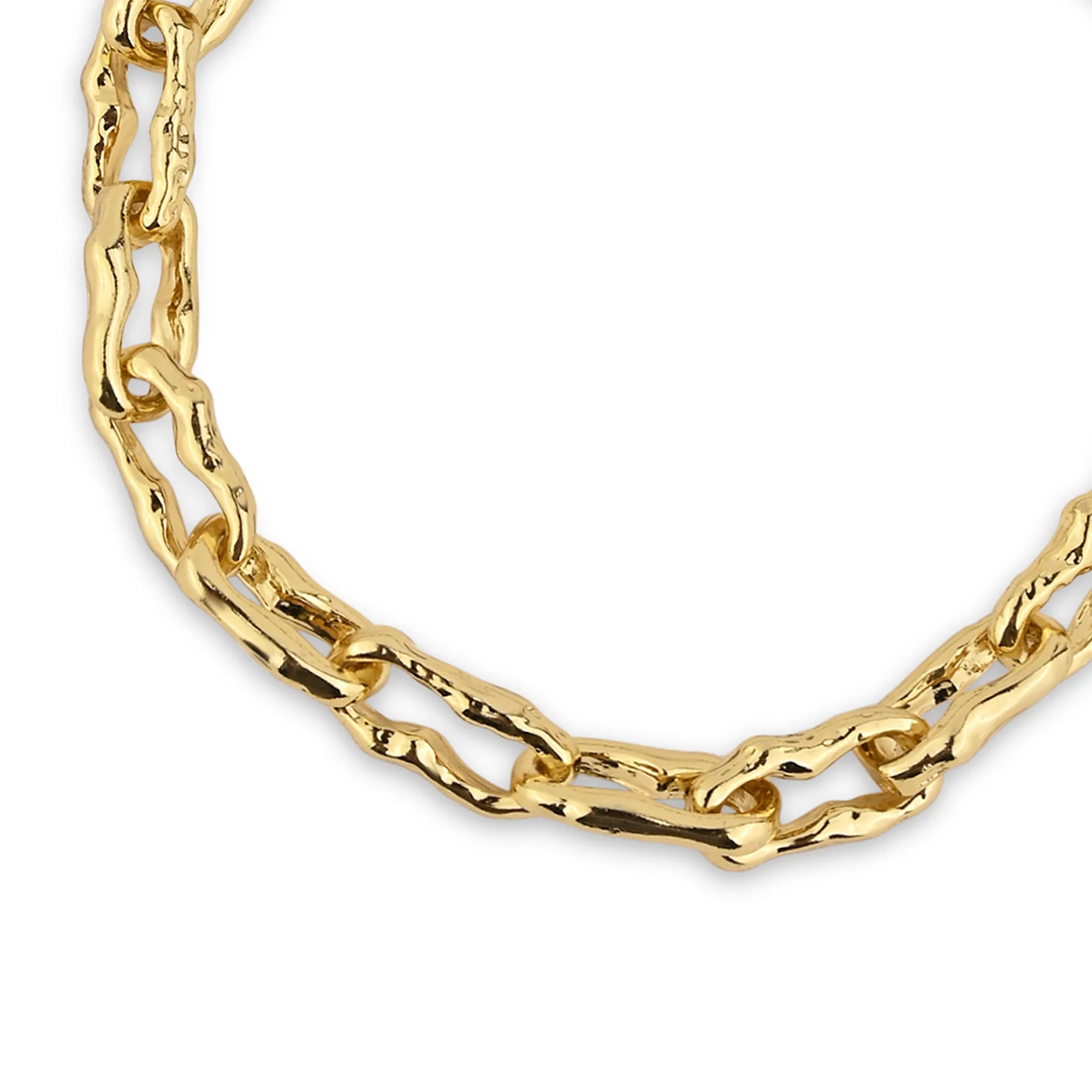 Real Gold-Plated Molten Link Bracelet