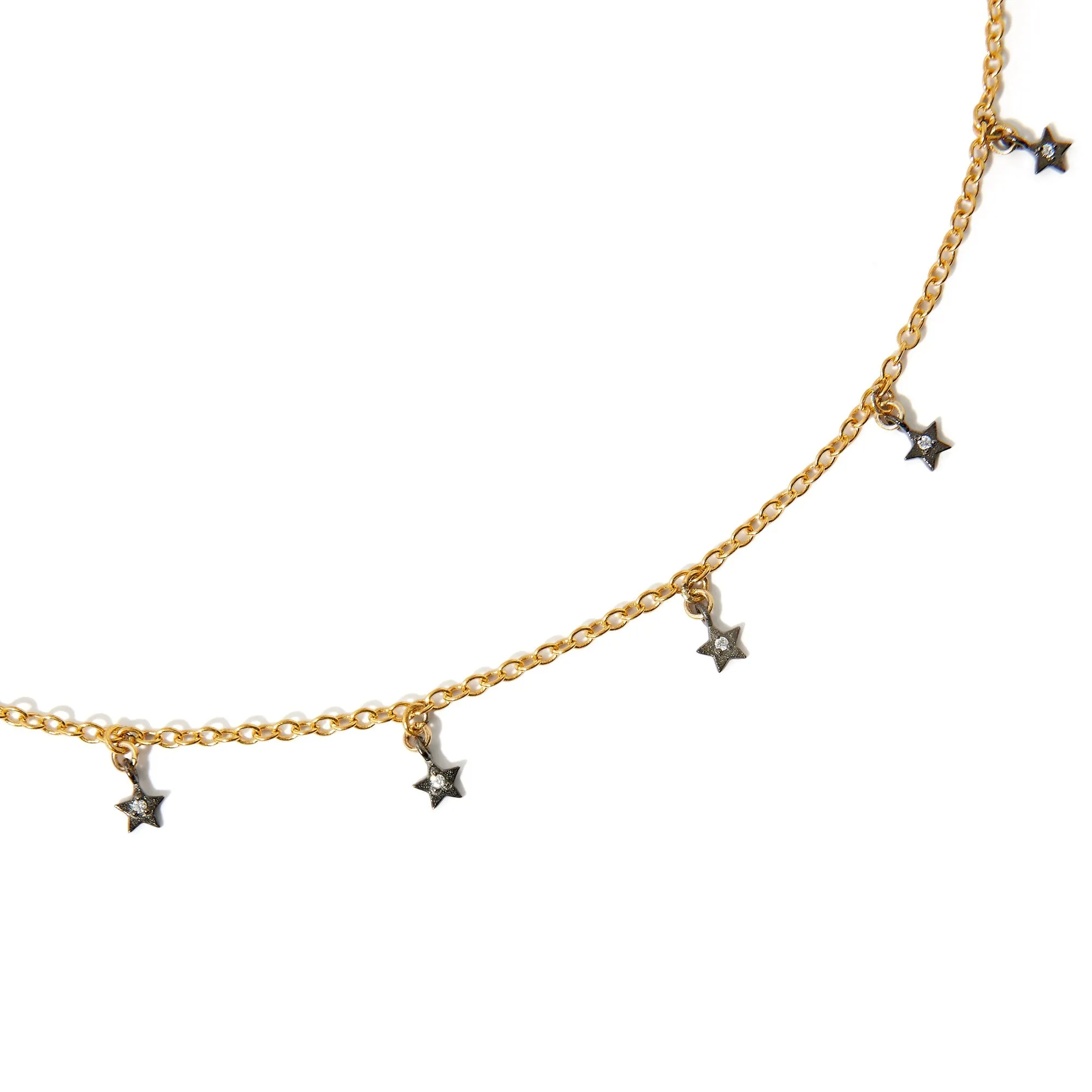 Real Gold Plated Z Black Rhodium Star Necklace For Women By Accessorize London