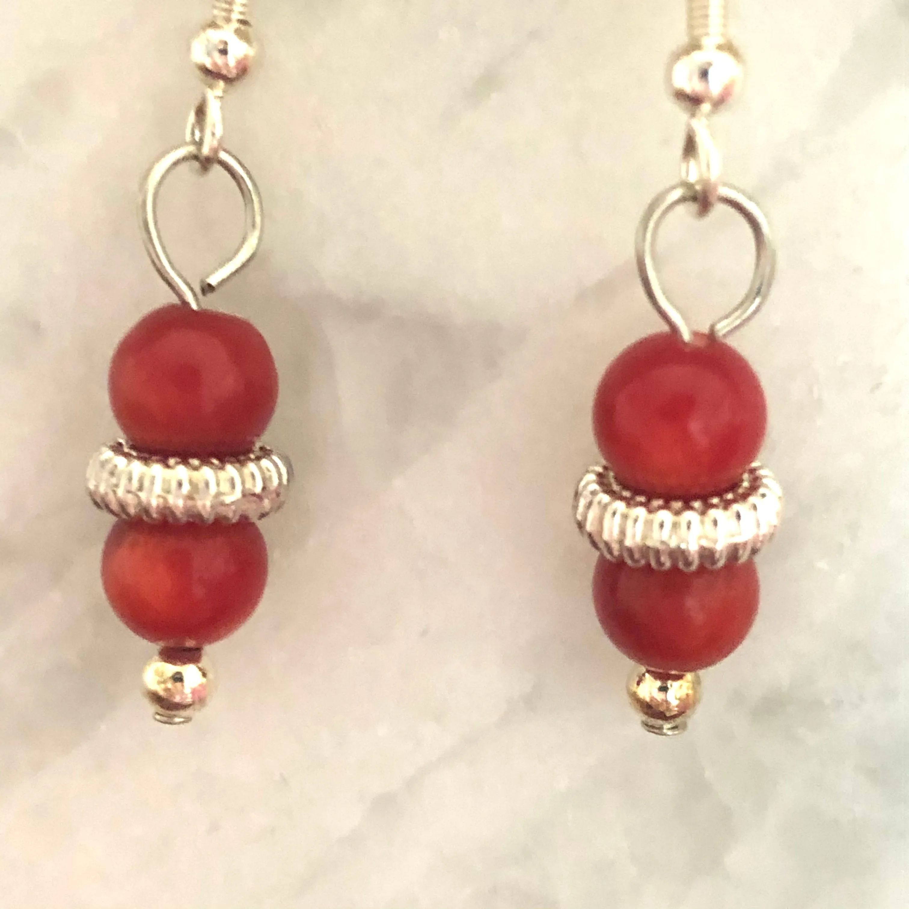 Red Coral Earrings