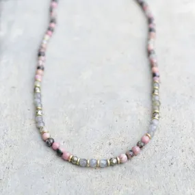 Rhodonite and Labradorite Delicate Necklace