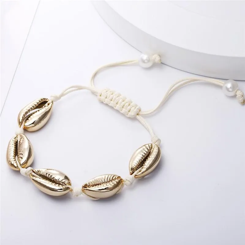 Rope Puka Shell Bracelet and Choker Set with Pearl End