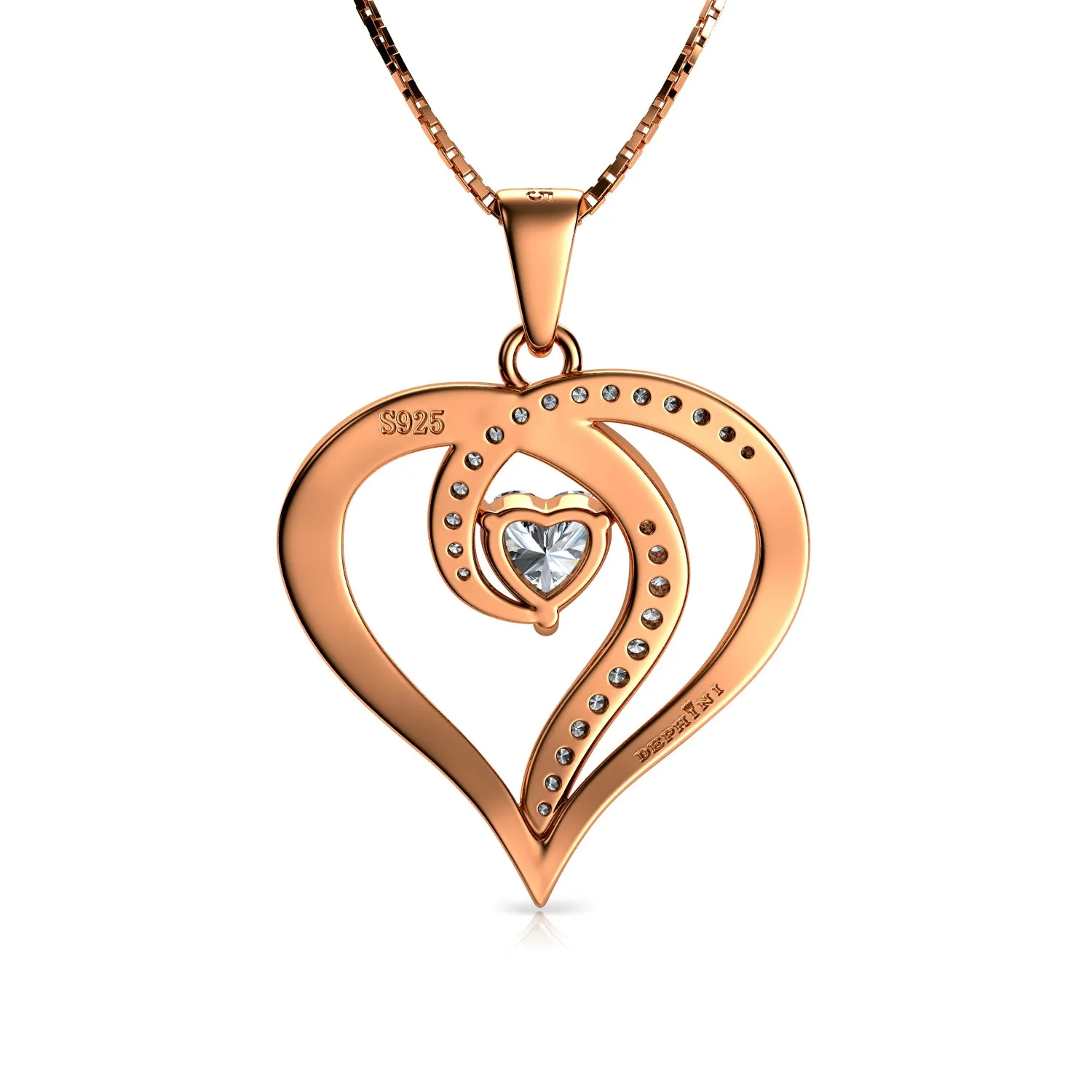 Rose Elegant Necklace - 18ct Gold Plated 925 Sterling Silver Dephini