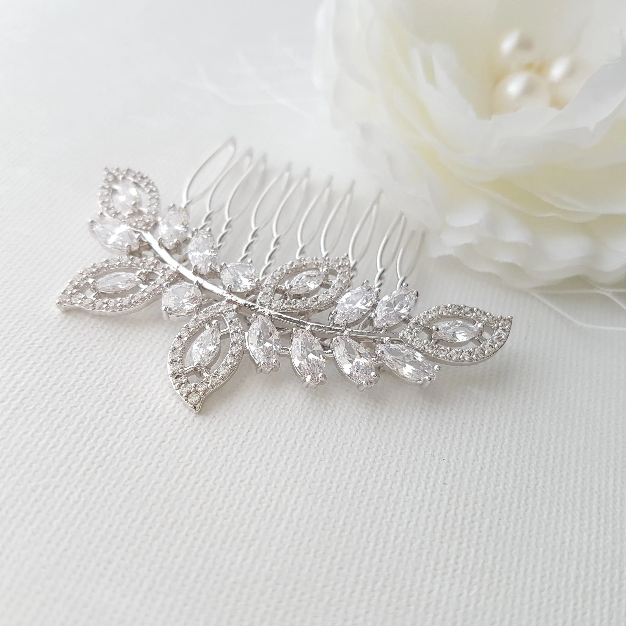 Rose Gold Wedding Hair Comb-Kerry