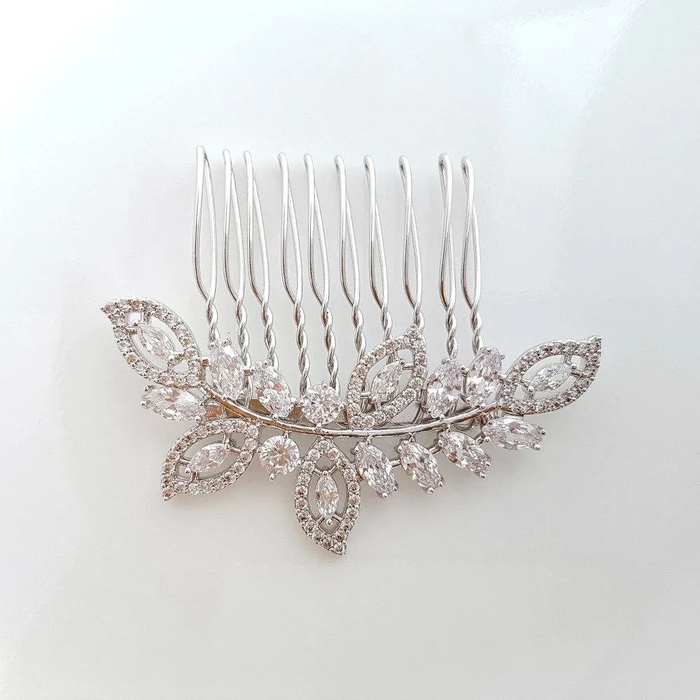 Rose Gold Wedding Hair Comb-Kerry