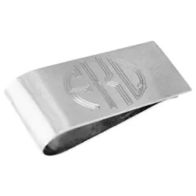 Silver Monogram Money Clip