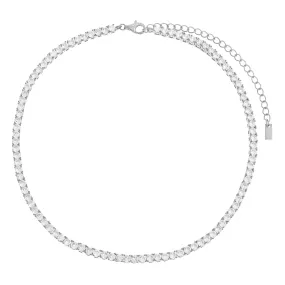 Silver Tennis Choker Necklace