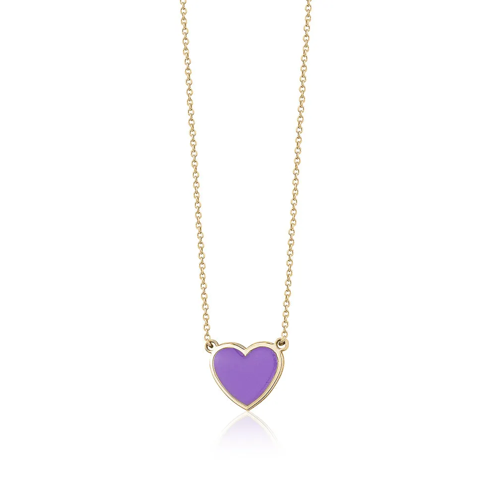 SINGLE ENAMEL HEART NECKLACE