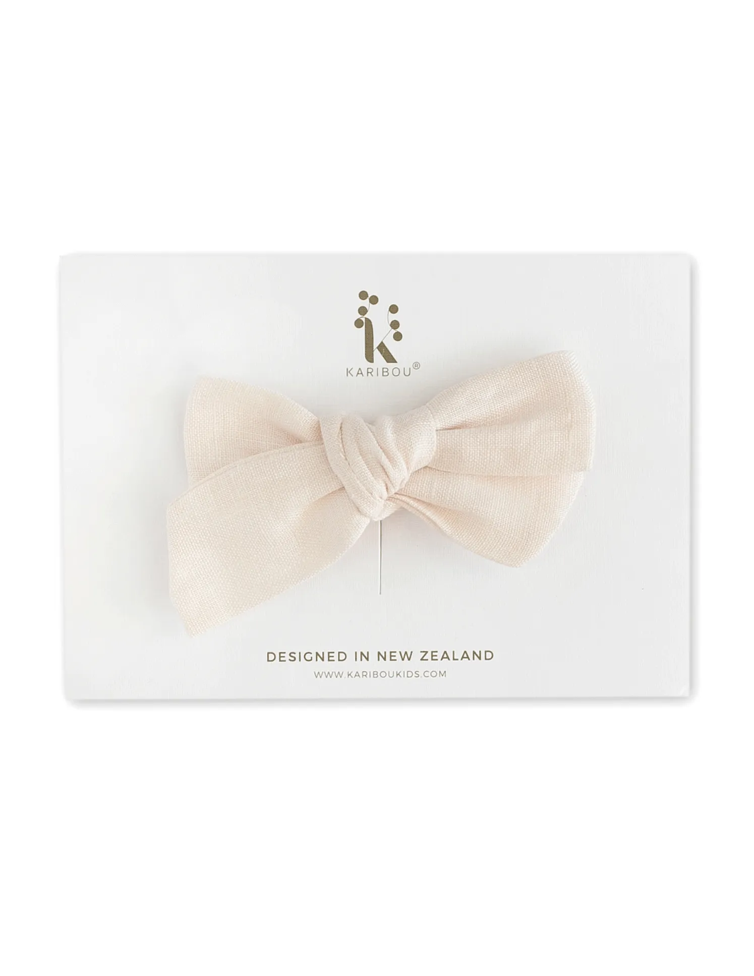 Skylah Pinwheel Linen Bow - Cookie Dough