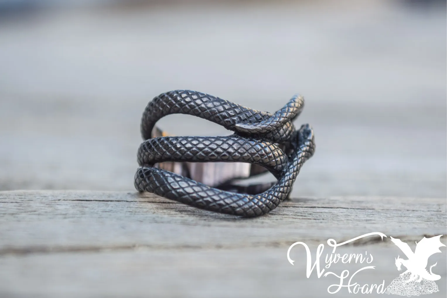 Slithering Black Mamba Ring