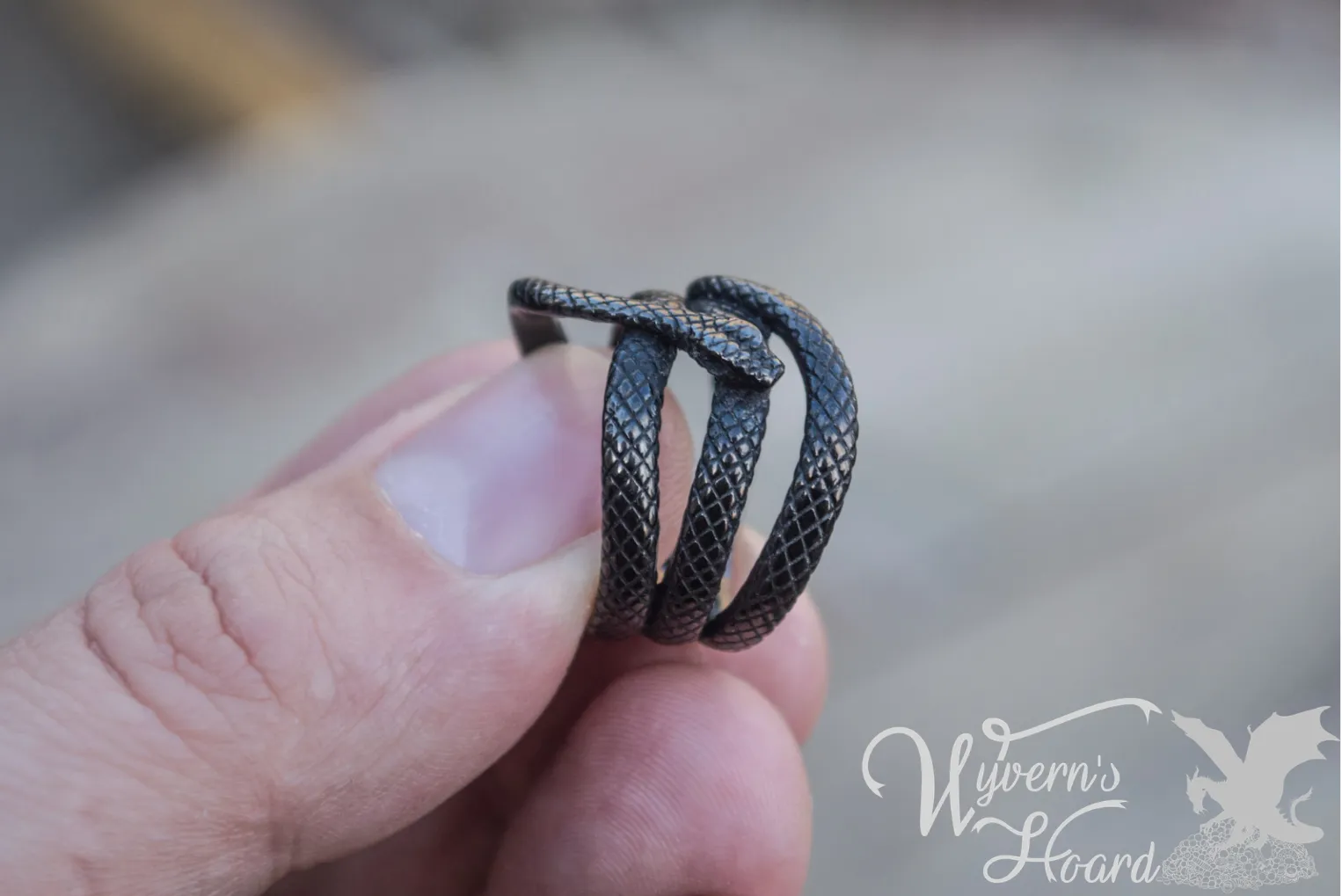 Slithering Black Mamba Ring