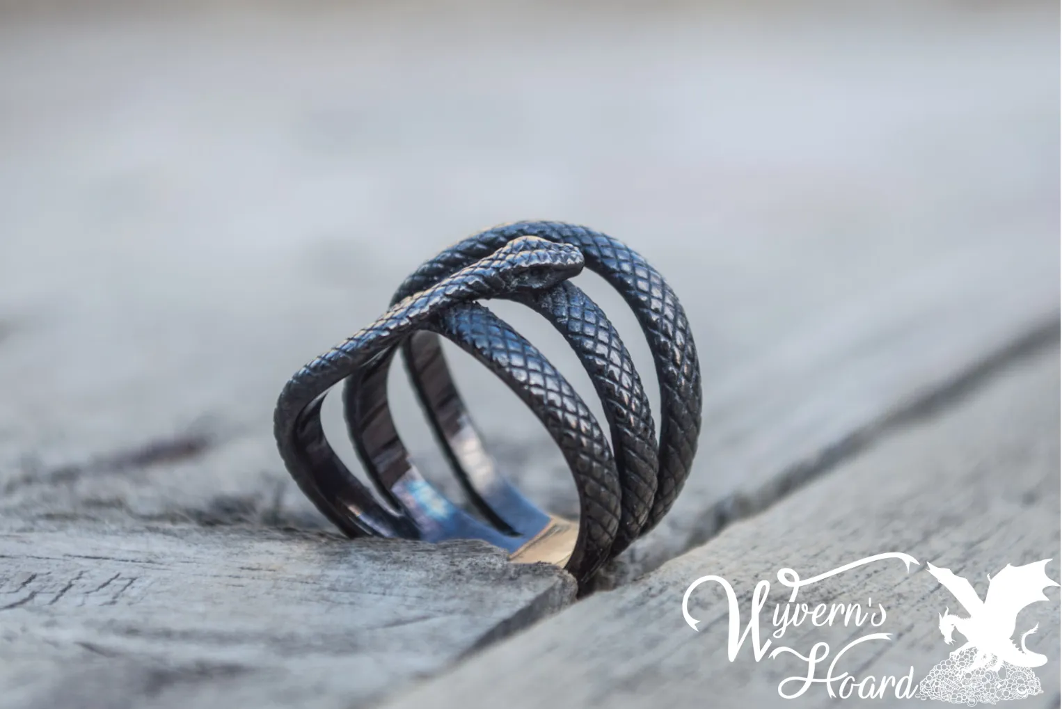 Slithering Black Mamba Ring