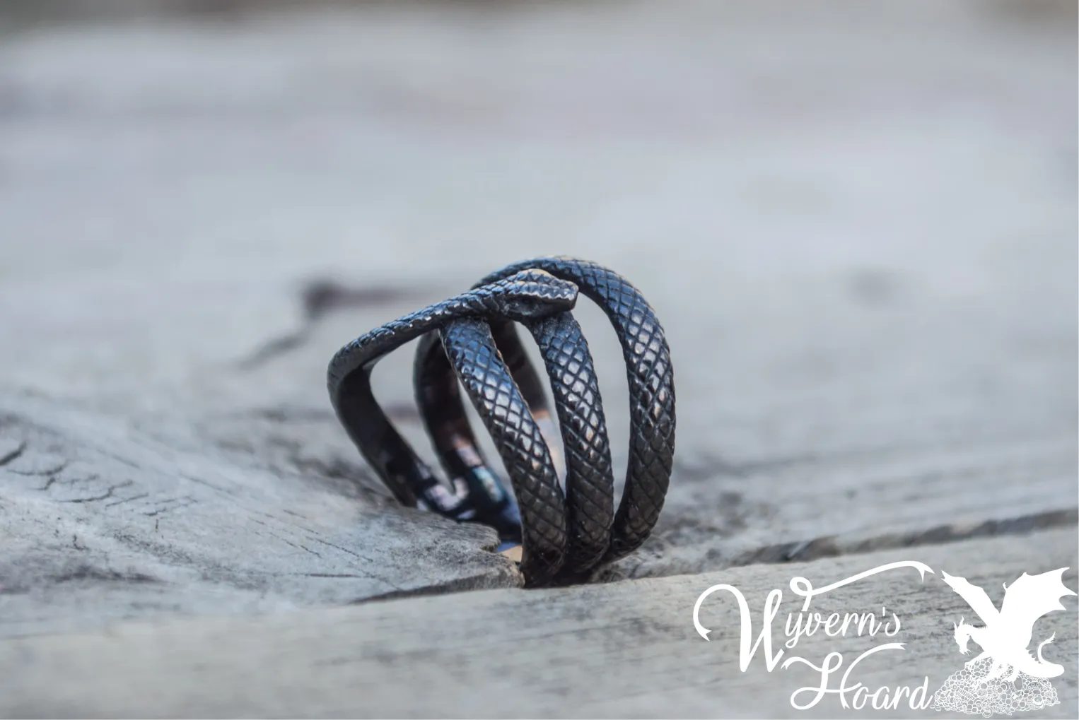 Slithering Black Mamba Ring