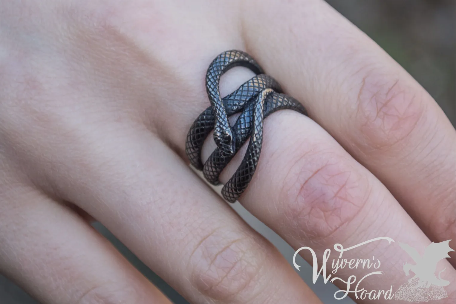 Slithering Black Mamba Ring