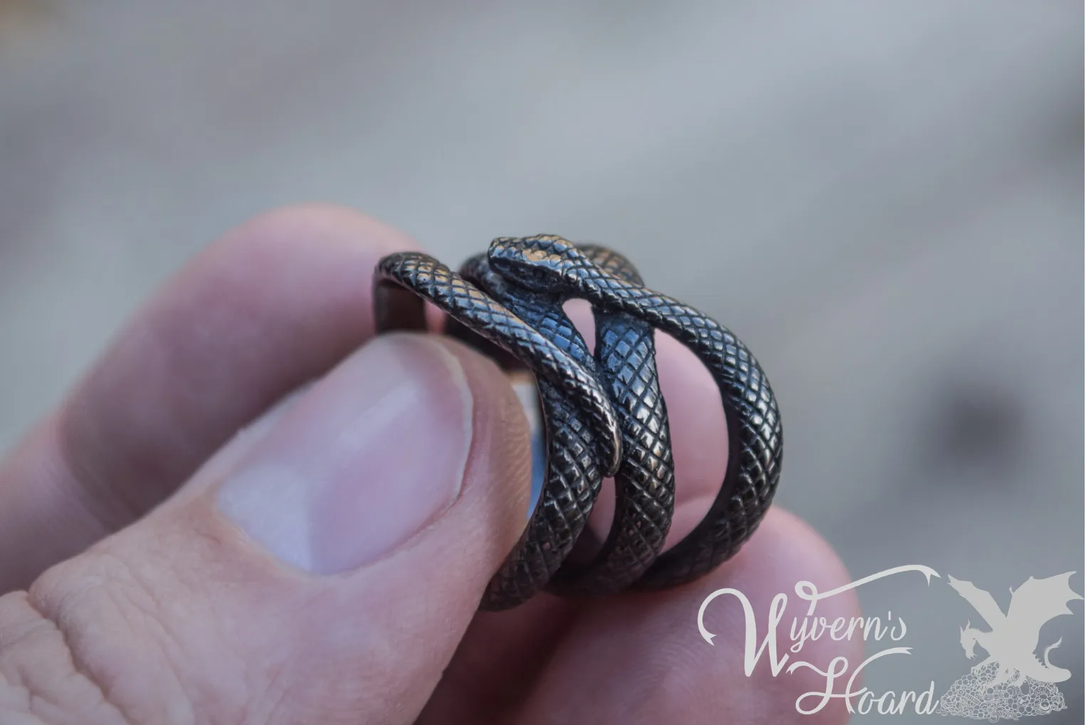 Slithering Black Mamba Ring