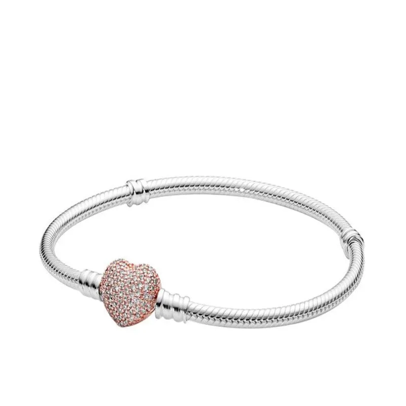 Solid Silver Classic Charms Round Bracelet