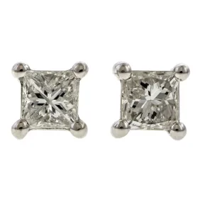 Square Diamond Stud Earrings, 0.27ctw.