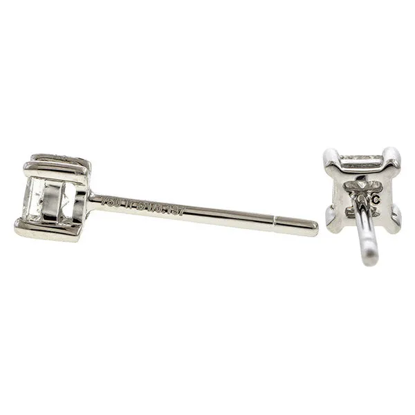 Square Diamond Stud Earrings, 0.27ctw.