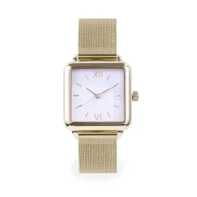 Stainless steel square watch