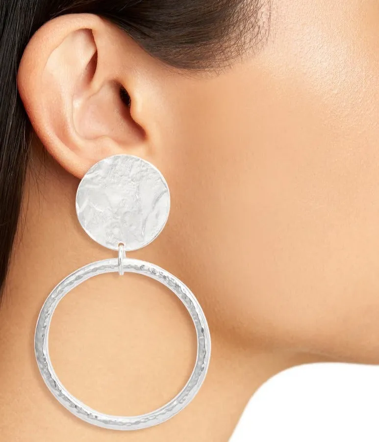 Statement making pendant clip-on earrings