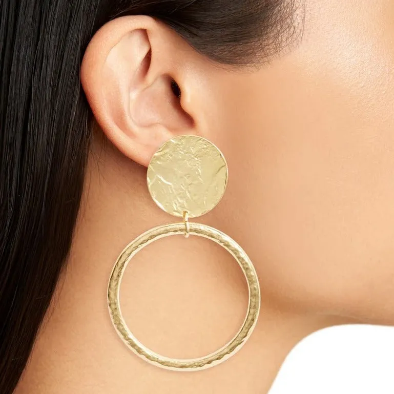 Statement making pendant clip-on earrings