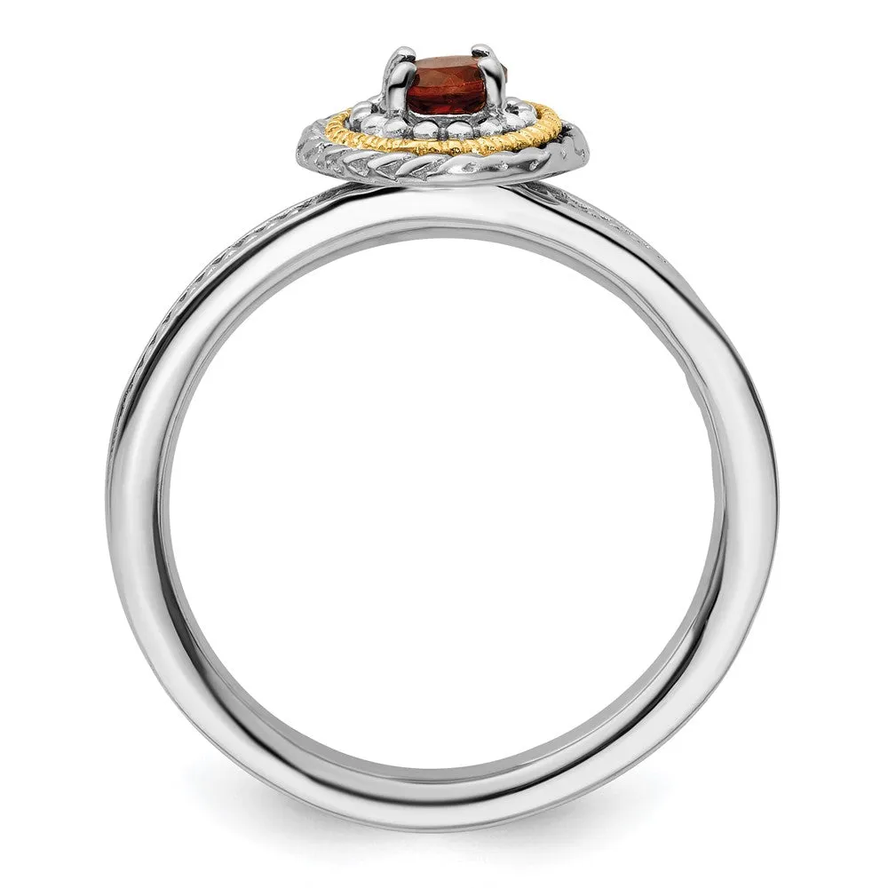 Sterling Silver & 14k Stackable Expressions Garnet Ring